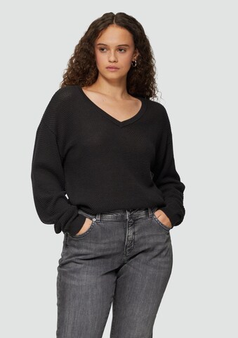 Pull-over QS en noir : devant