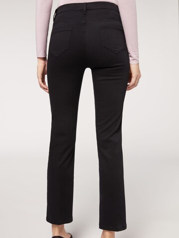 CALZEDONIA Regular Jeans in Black: front