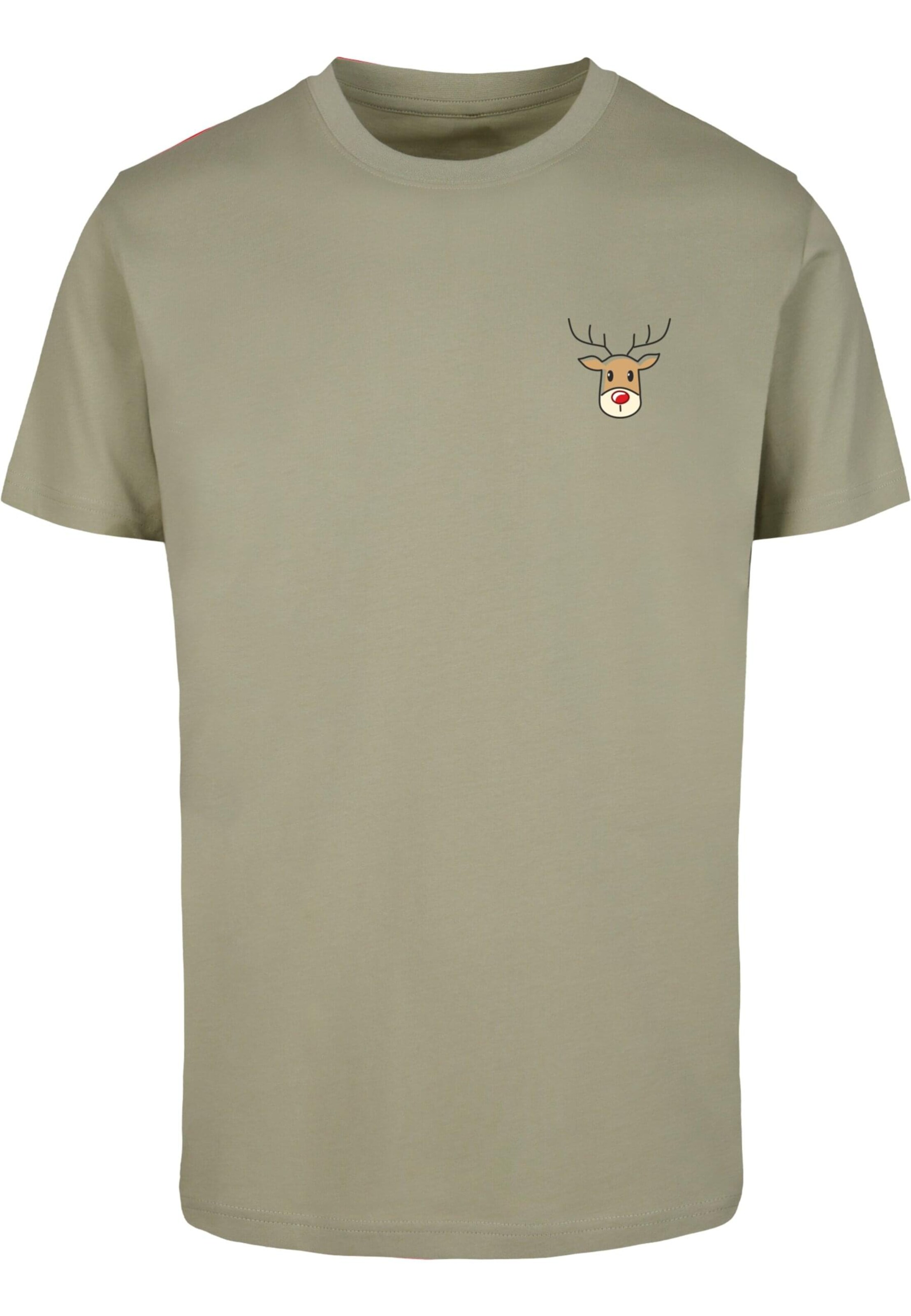 Merchcode Shirt 'Christmas Cute Deer' in Green: front
