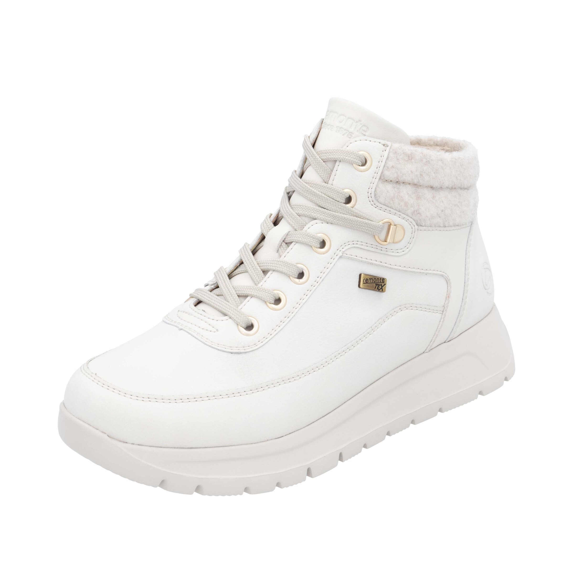 REMONTE Lace-Up Ankle Boots in White: front