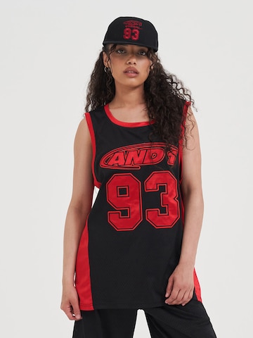 AND1 Shirt '93 Airtex Weste' in Schwarz: Vorderseite