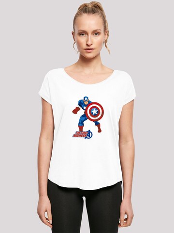 F4NT4STIC T-Shirt 'Marvel Avengers Captain America The First Avenger' in Weiß: Vorderseite