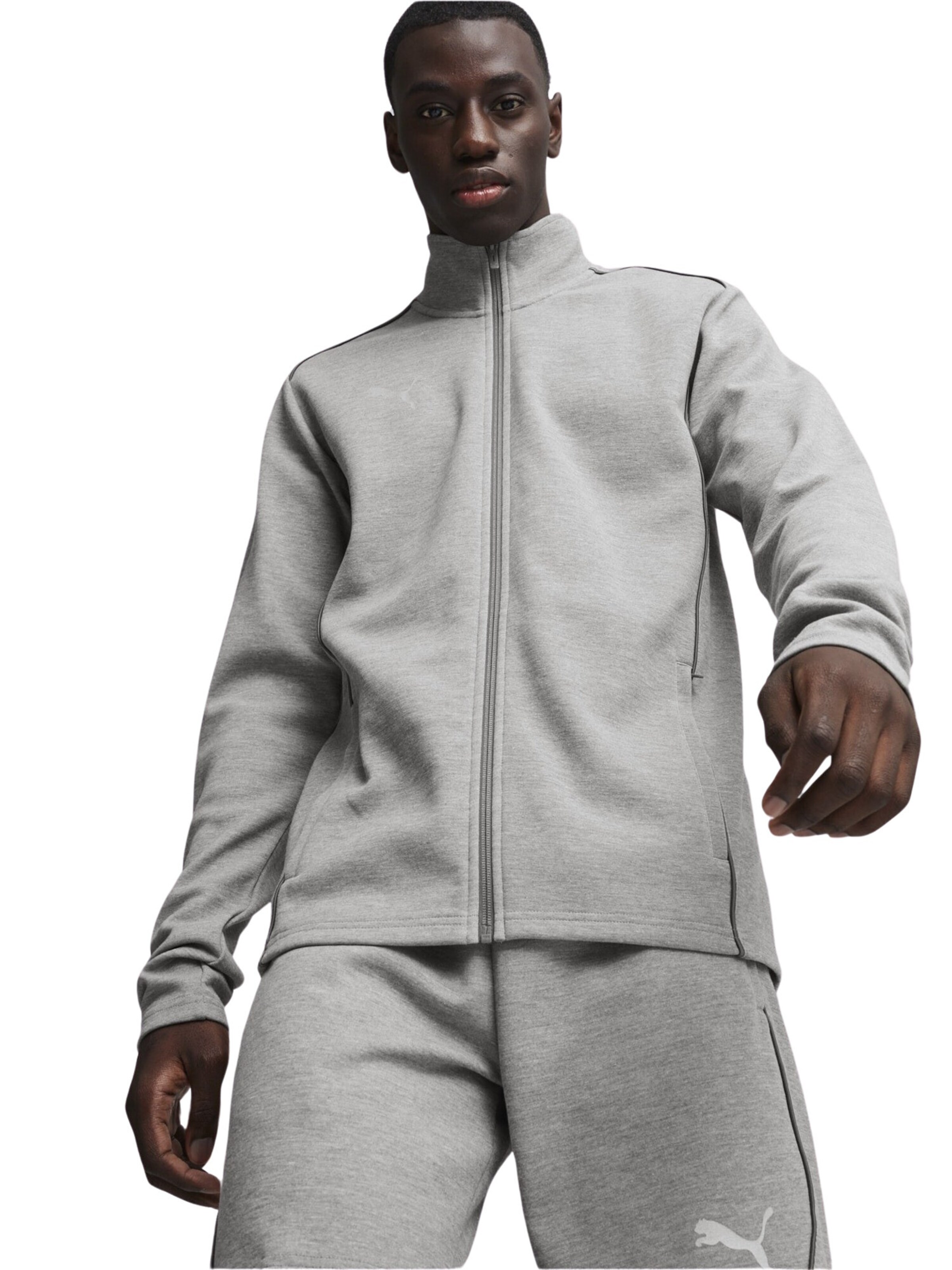 Giacca di felpa sportiva 'Team Final' di PUMA in grigio: frontale