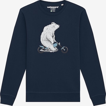 Watapparel Sweatshirt 'Bär auf Bike' in Blauw: voorkant
