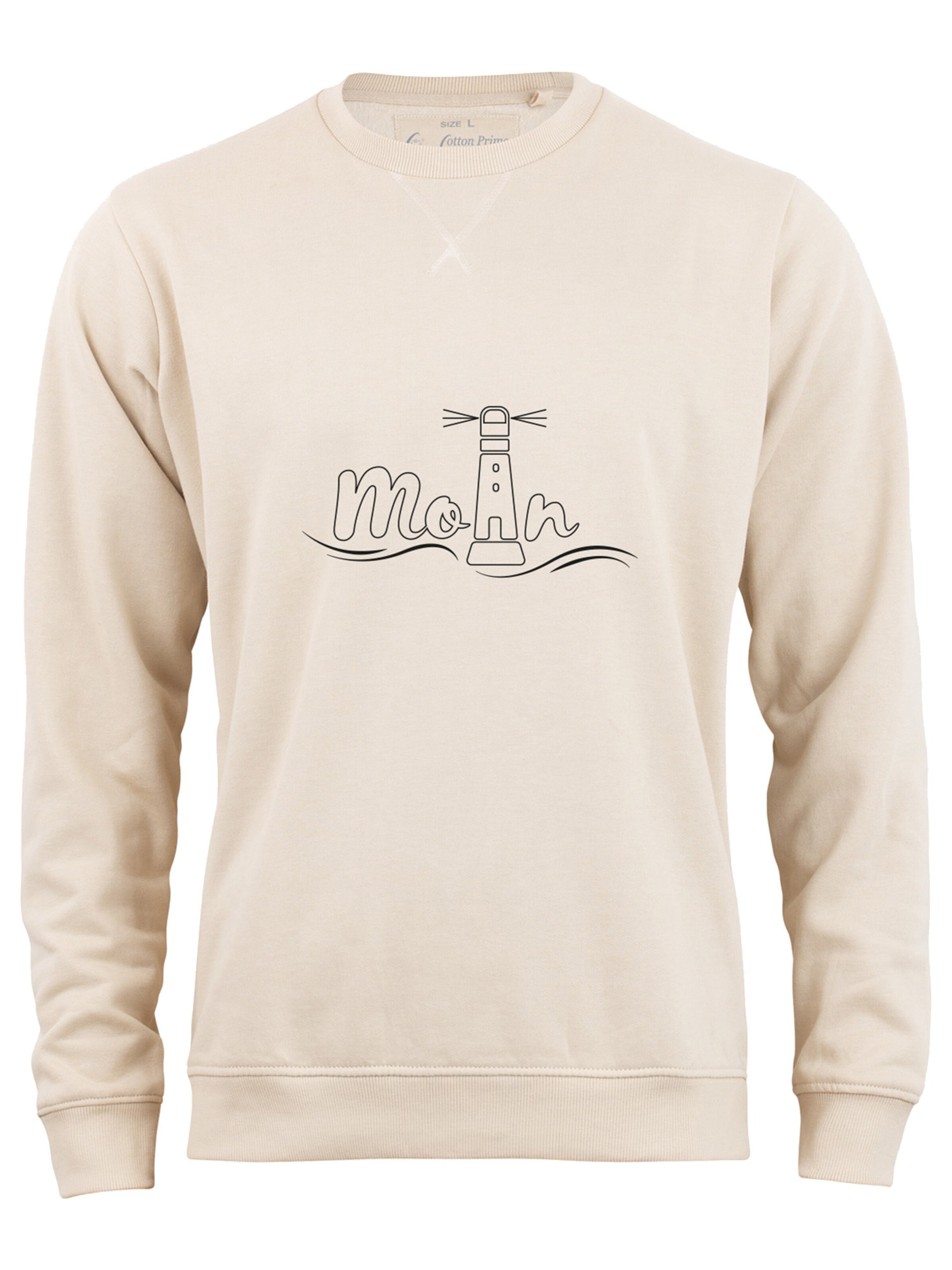 Felpa 'Leuchtturm Moin' di Cotton Prime in beige: frontale