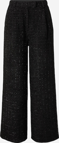 Soft Rebels Wide leg Pleat-Front Pants 'Sabri' in Black: front