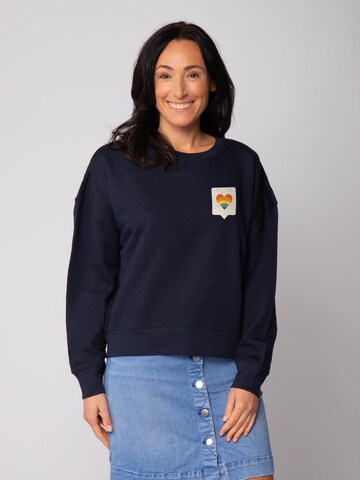 Sweat-shirt 'Von Herzen ' Watapparel en bleu : devant