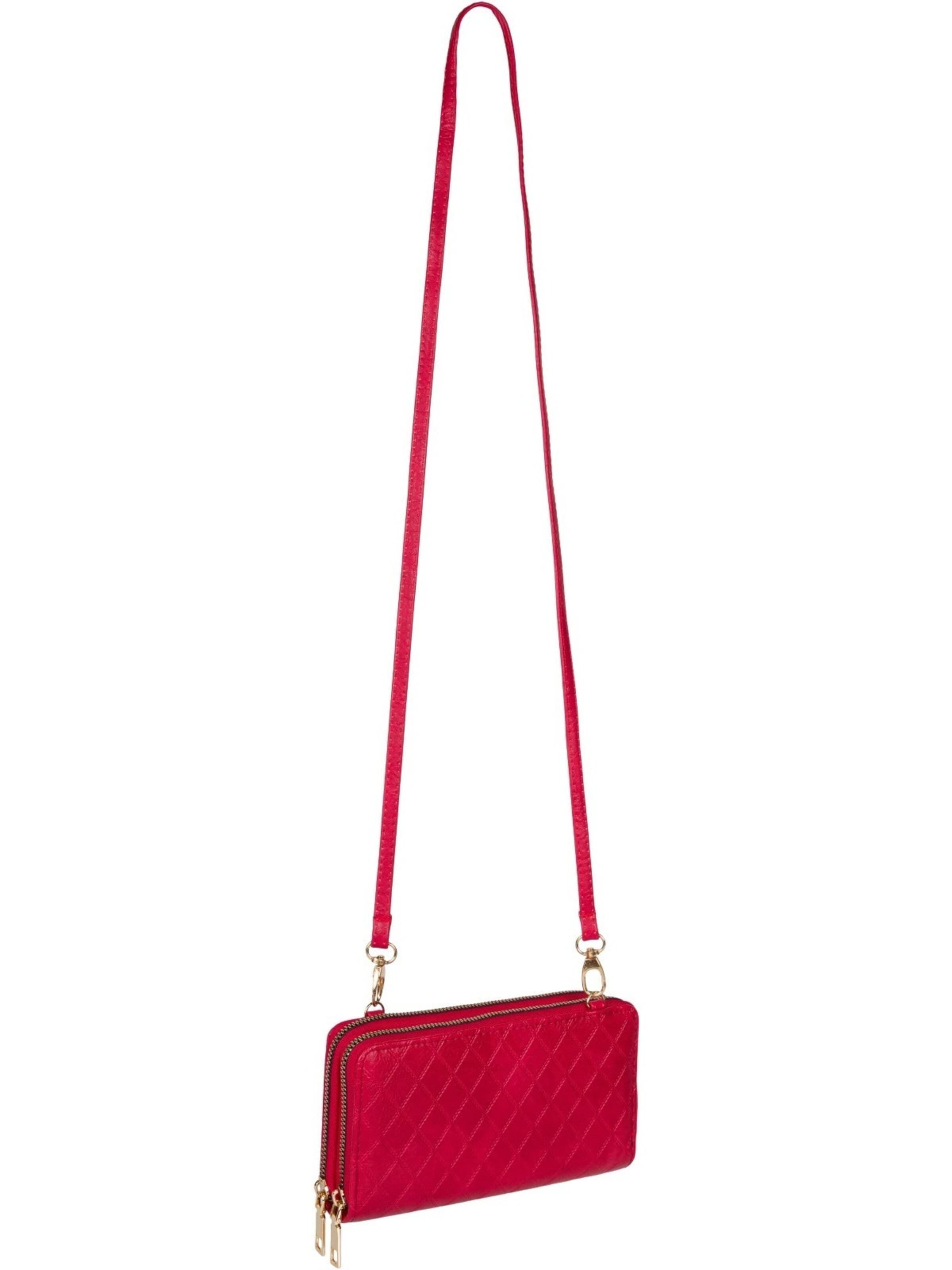 styleBREAKER Crossbody bag '2 in 1 Umhängetasche - Geldbörse Rauten' in Red