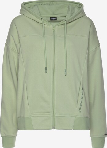 BUFFALO Zip-Up Hoodie in Green: front