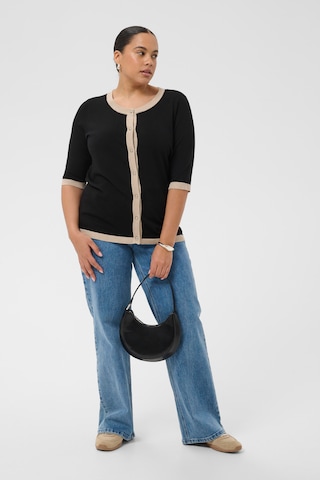 KAFFE CURVE Strickjacke in Schwarz
