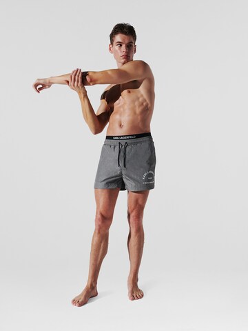 Karl Lagerfeld Swimming shorts 'Rue St-Guillaume Double Waistband' in Grey