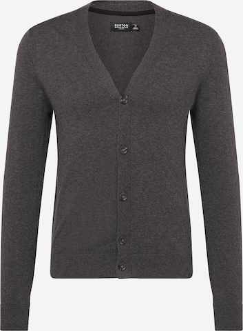 BURTON MENSWEAR LONDON Knit cardigan in Grey: front