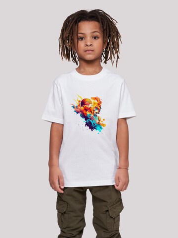 F4NT4STIC Shirt 'Basketball Sports Collection - Abstract player' in Wit: voorkant