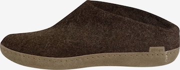 Glerups Slippers 'Ledersohle' in Brown: front