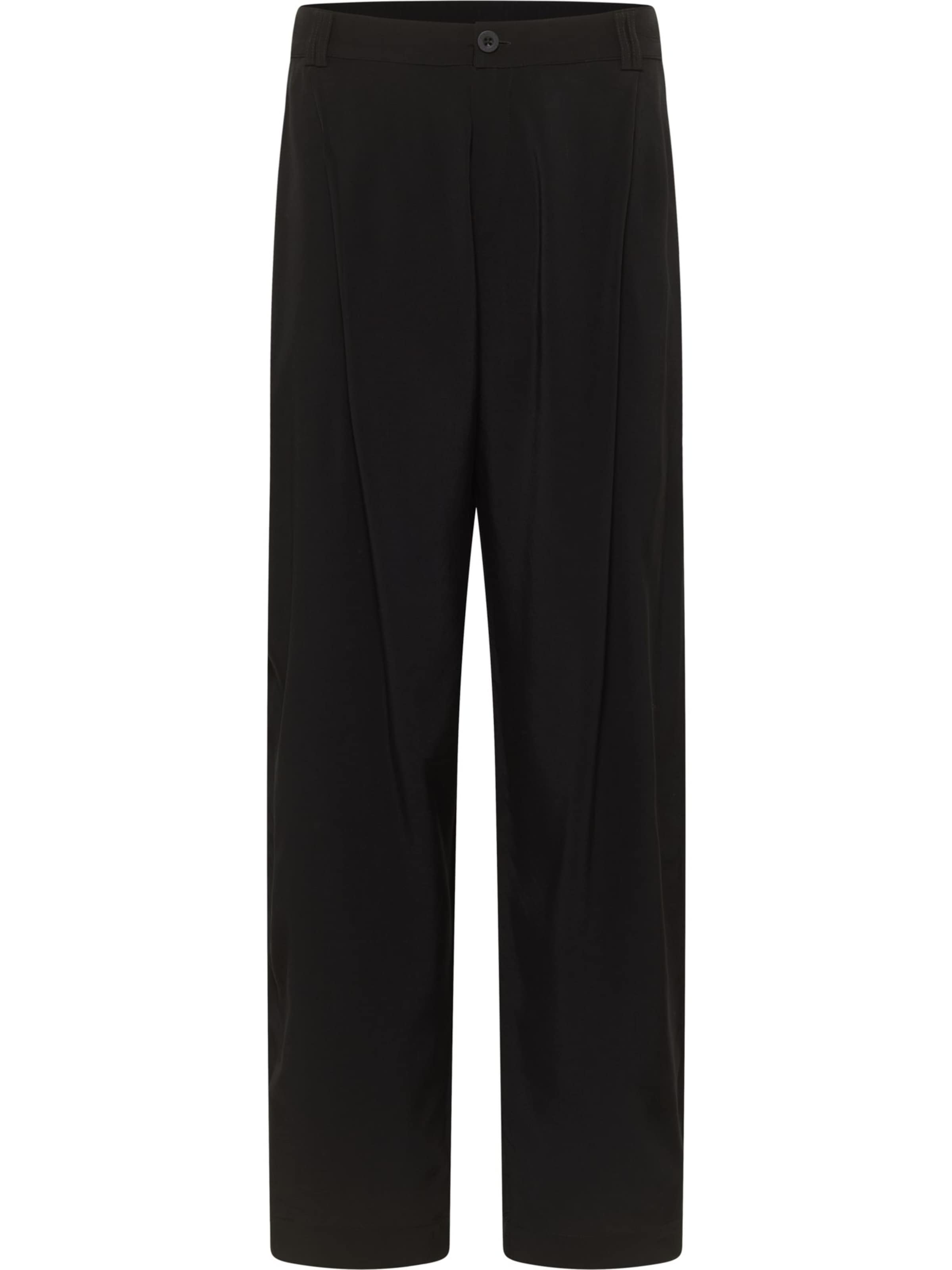 Carlo Colucci Regular Trousers 'Fasolt' in Black: front