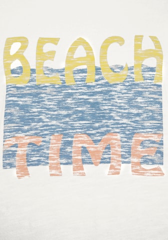 BEACH TIME T-shirt i vit