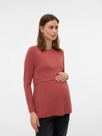 T-shirt 'MLANABELLA' MAMALICIOUS en marron : devant
