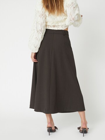 Jupe 'Luna' co'couture en marron