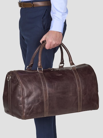 Borsa weekend 'Weekend Bag Hunter Dark Brown' di Howard London in marrone: frontale