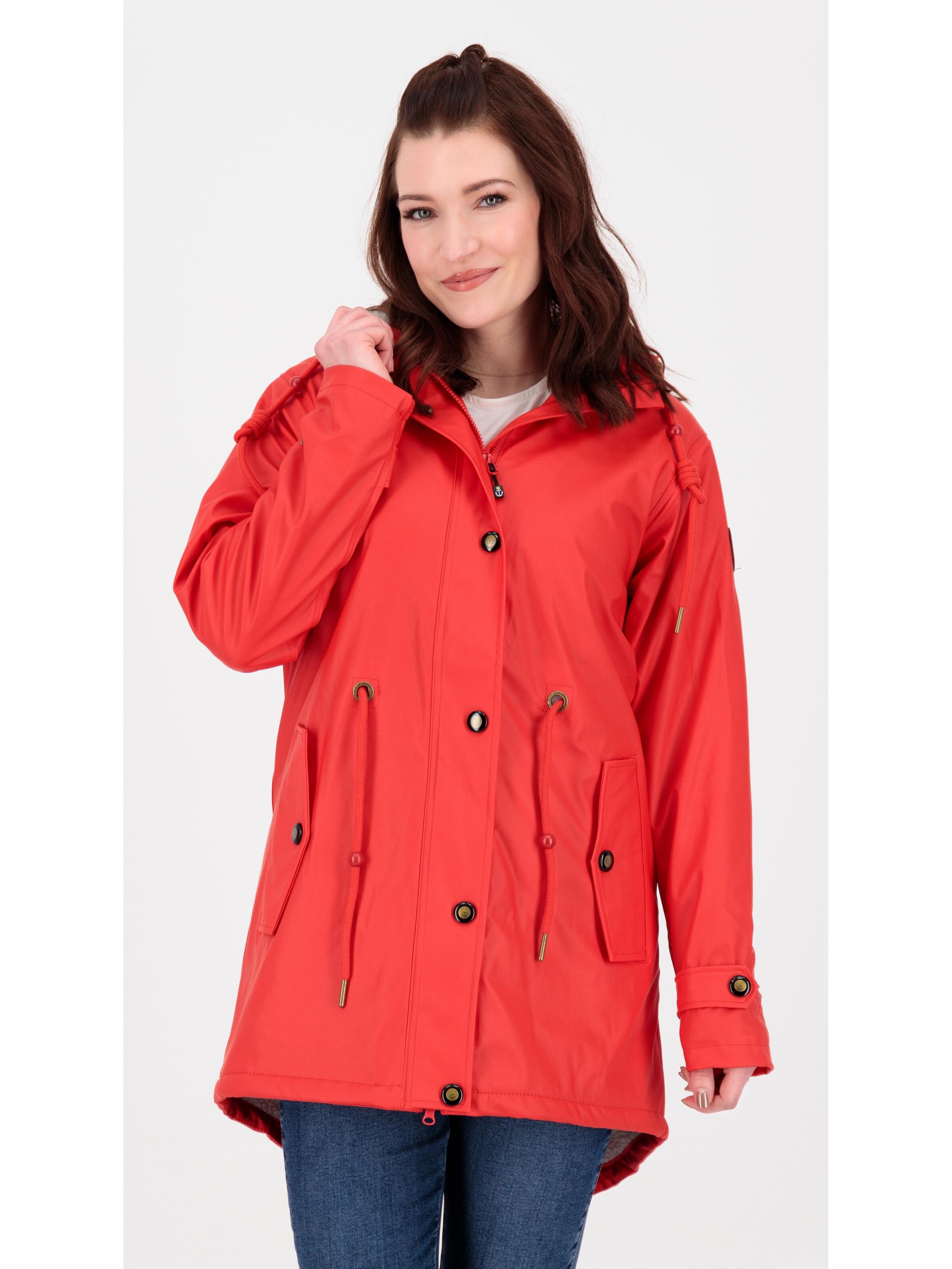 ankerglut Functionele mantel 'Friesennerz ankergluttraum WMN' in Rood: voorkant