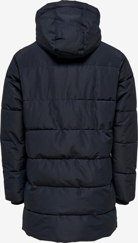 Only & Sons Winter Coat 'Carl' in Blue