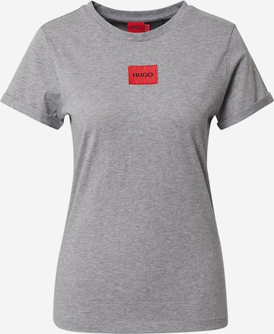 HUGO Shirt in graumeliert / rot / schwarz, Produktansicht