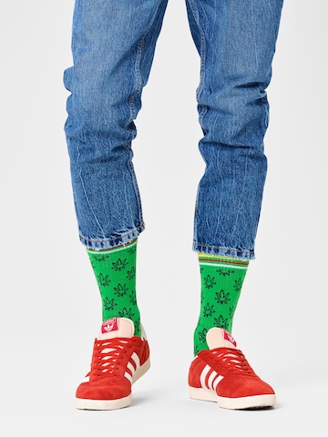 Happy Socks - Meias 'Leaf' em verde