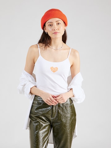 Iriedaily - Top 'ID Heart' em branco: frente