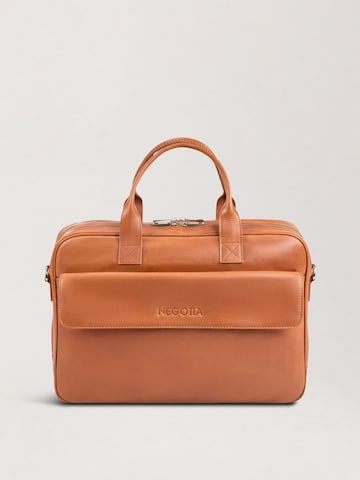 NEGOTIA Leather Laptoptas 'Orden' in Bruin: voorkant