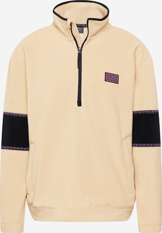 QUIKSILVER Athletic Sweater 'POWDER CHASER' in Beige: front