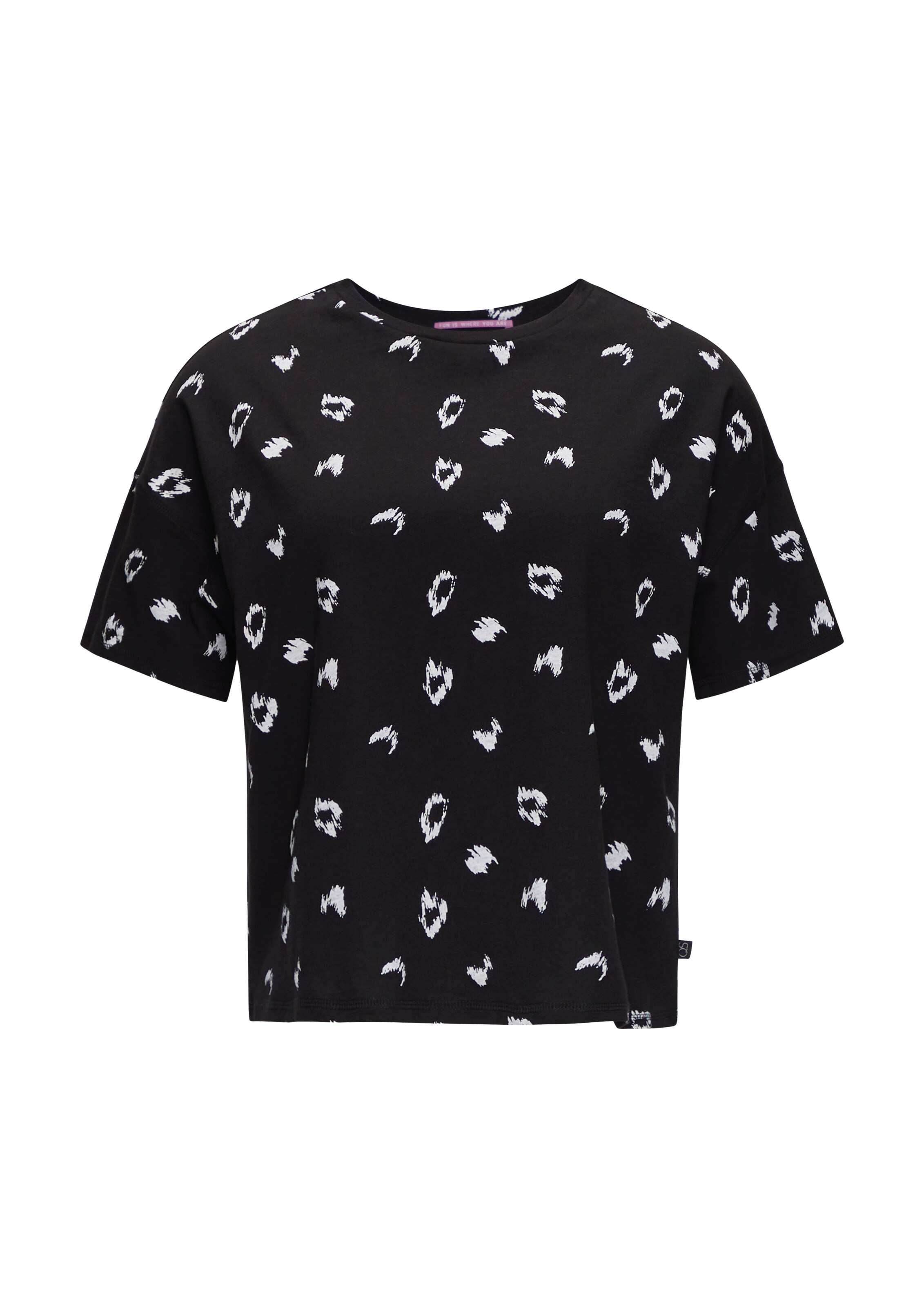T-shirt QS en noir : devant