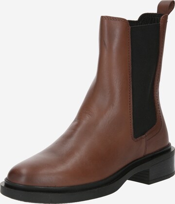 PS Poelman Chelsea boots in Bruin: voorkant