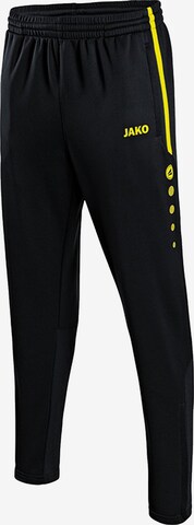 JAKO Tapered Workout Pants in Black: front