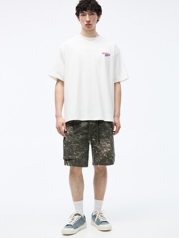 Pull&Bear Shirt 'SUMMER GROCERY' in Wit