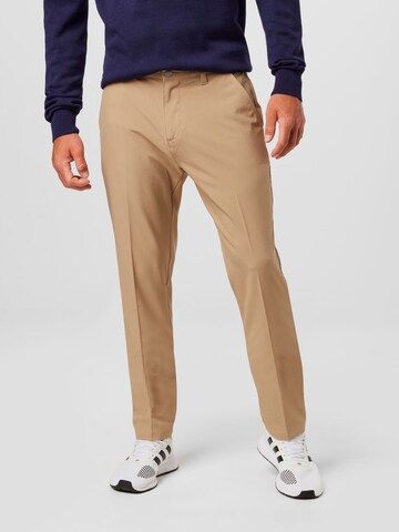 Coupe slim Pantalon de sport ADIDAS GOLF en marron : devant