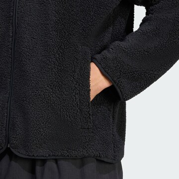 ADIDAS ORIGINALS Fleecejacke 'Trefoil Essentials' in Schwarz