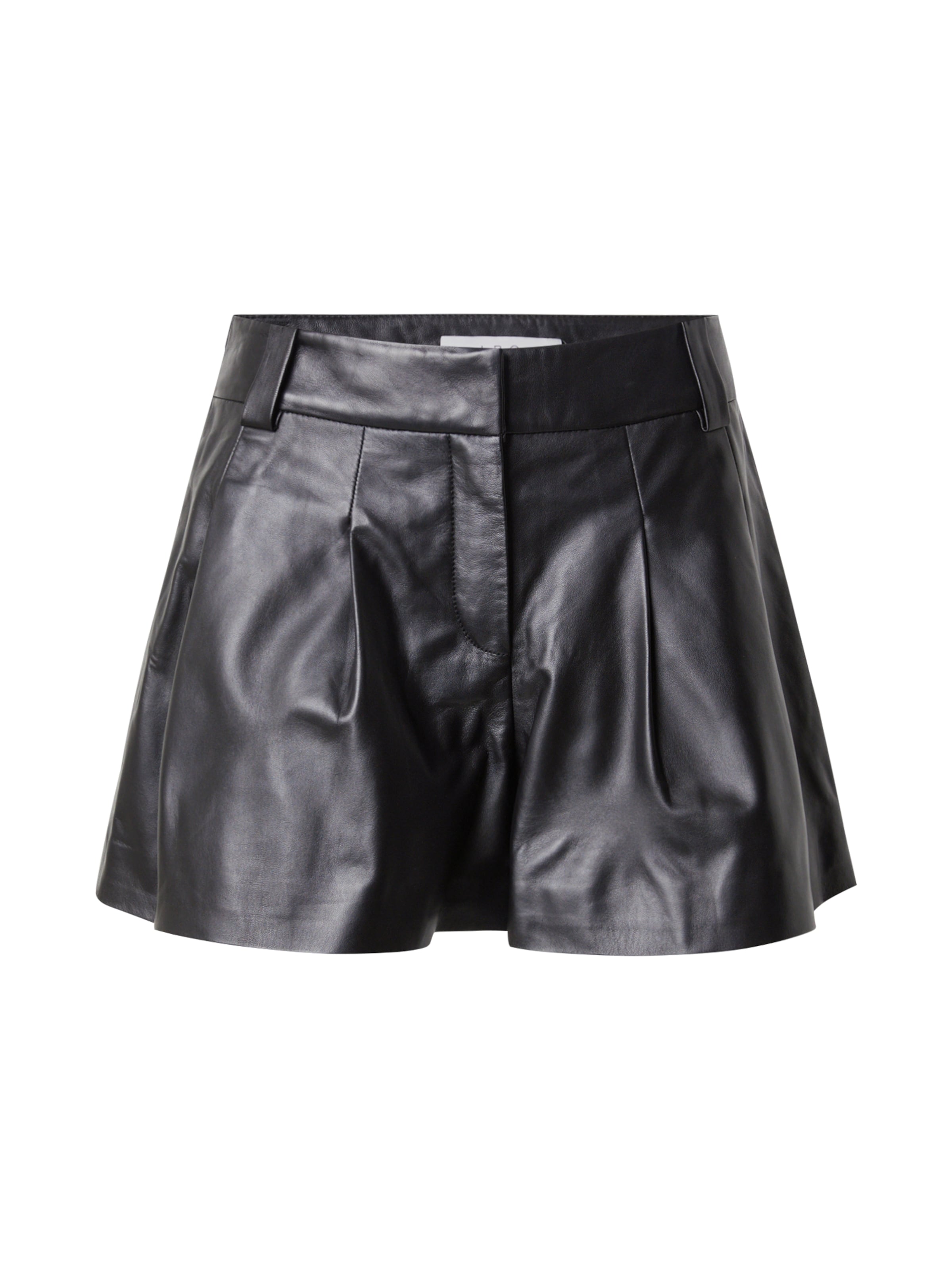 IRO Loosefit Bandplooibroek in Zwart: voorkant