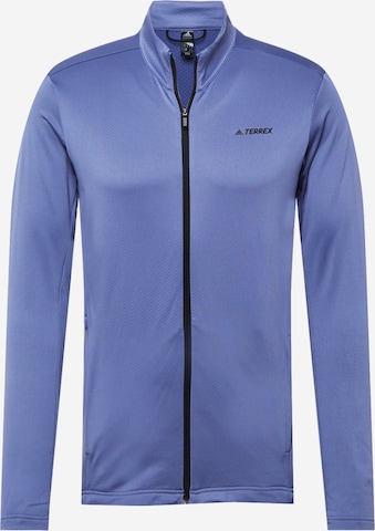 ADIDAS PERFORMANCE Athletic Fleece Jacket in Purple: front