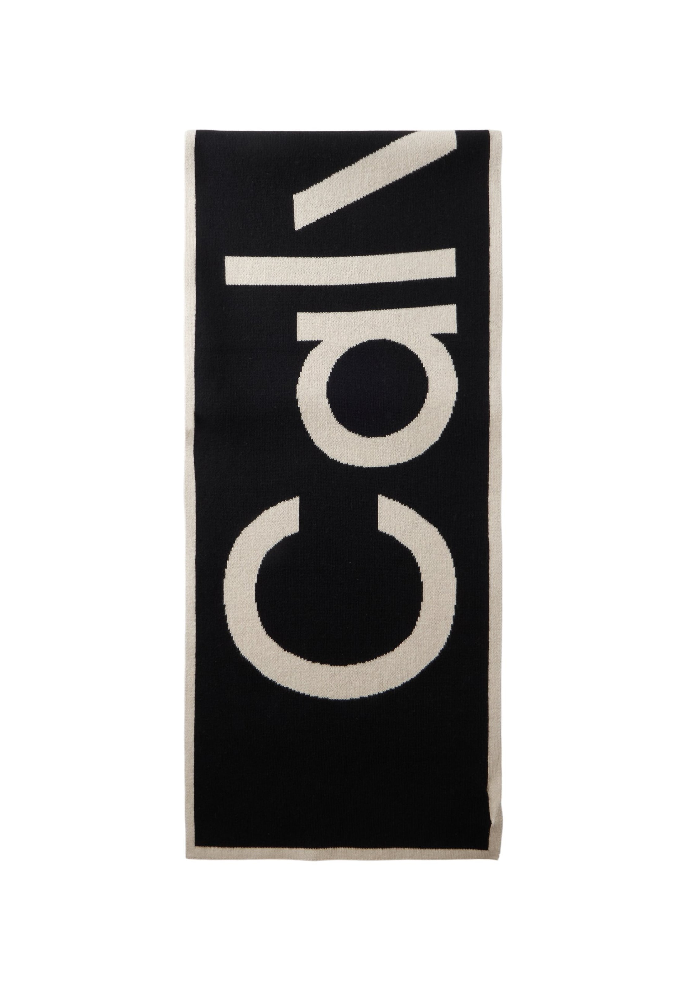 Fular de la Calvin Klein pe negru: față