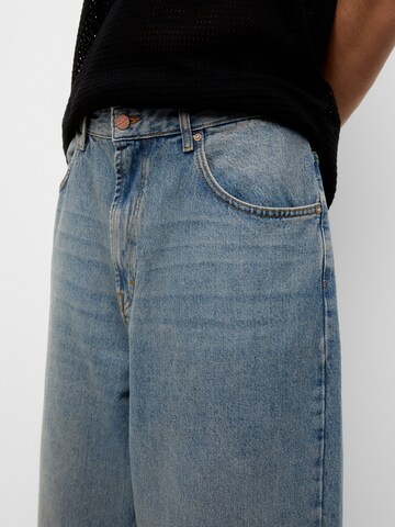 Wide Leg Jean Pull&Bear en bleu