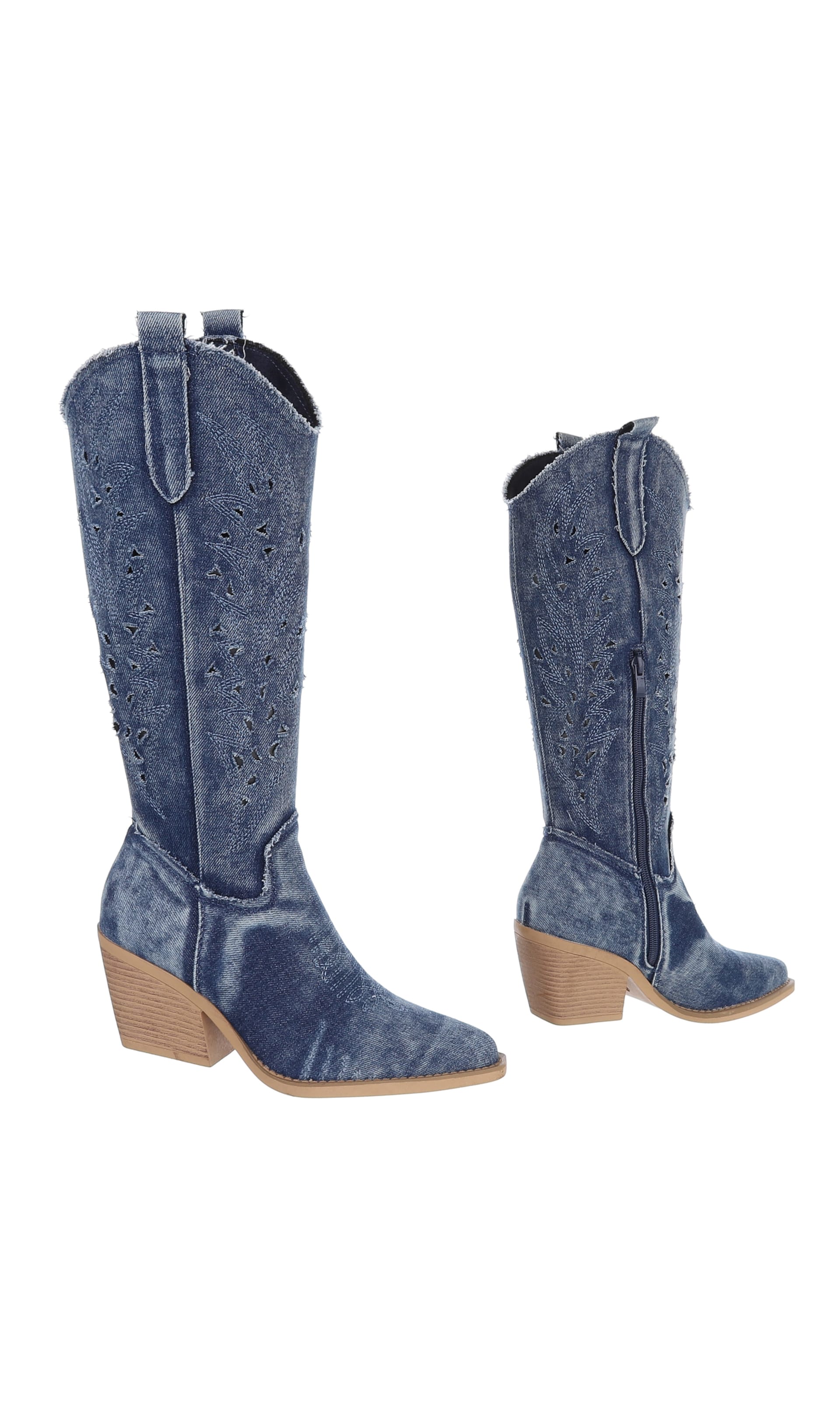 Ital-Design Cowboy Boots in Blue