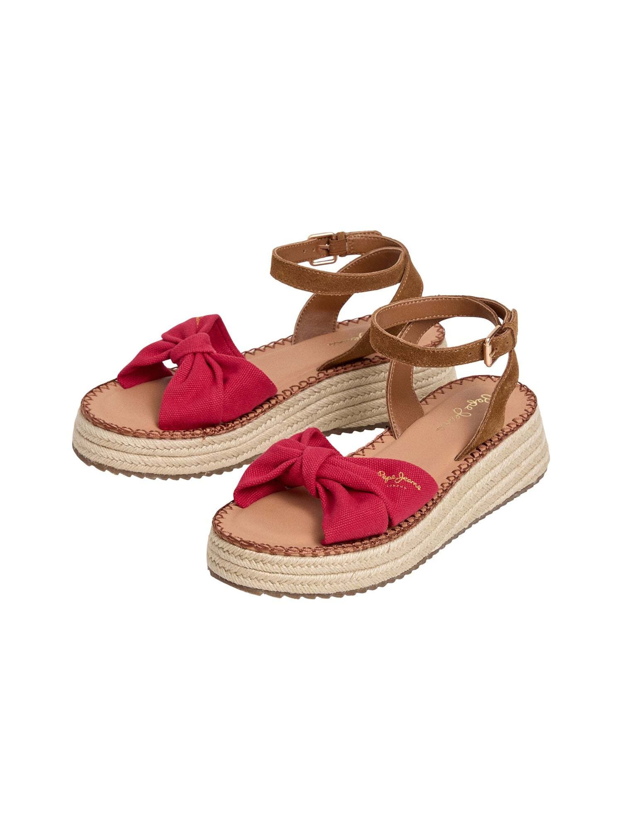 Pepe Jeans Sandale 'Kate Bass' in Rot