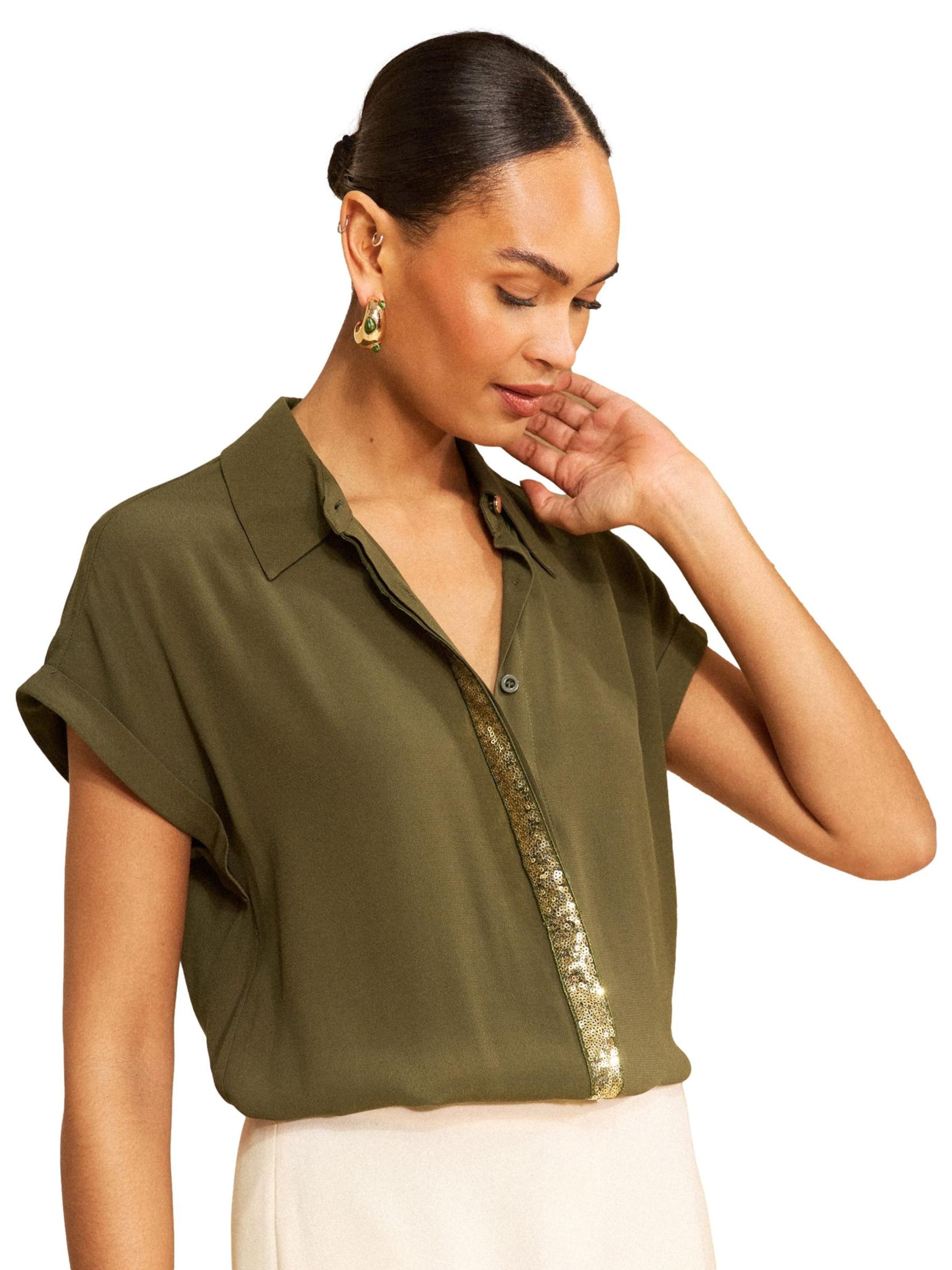 Chemisier love & roses en vert : devant