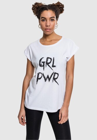 Merchcode Shirt ' GRL PWR' in Wit: voorkant