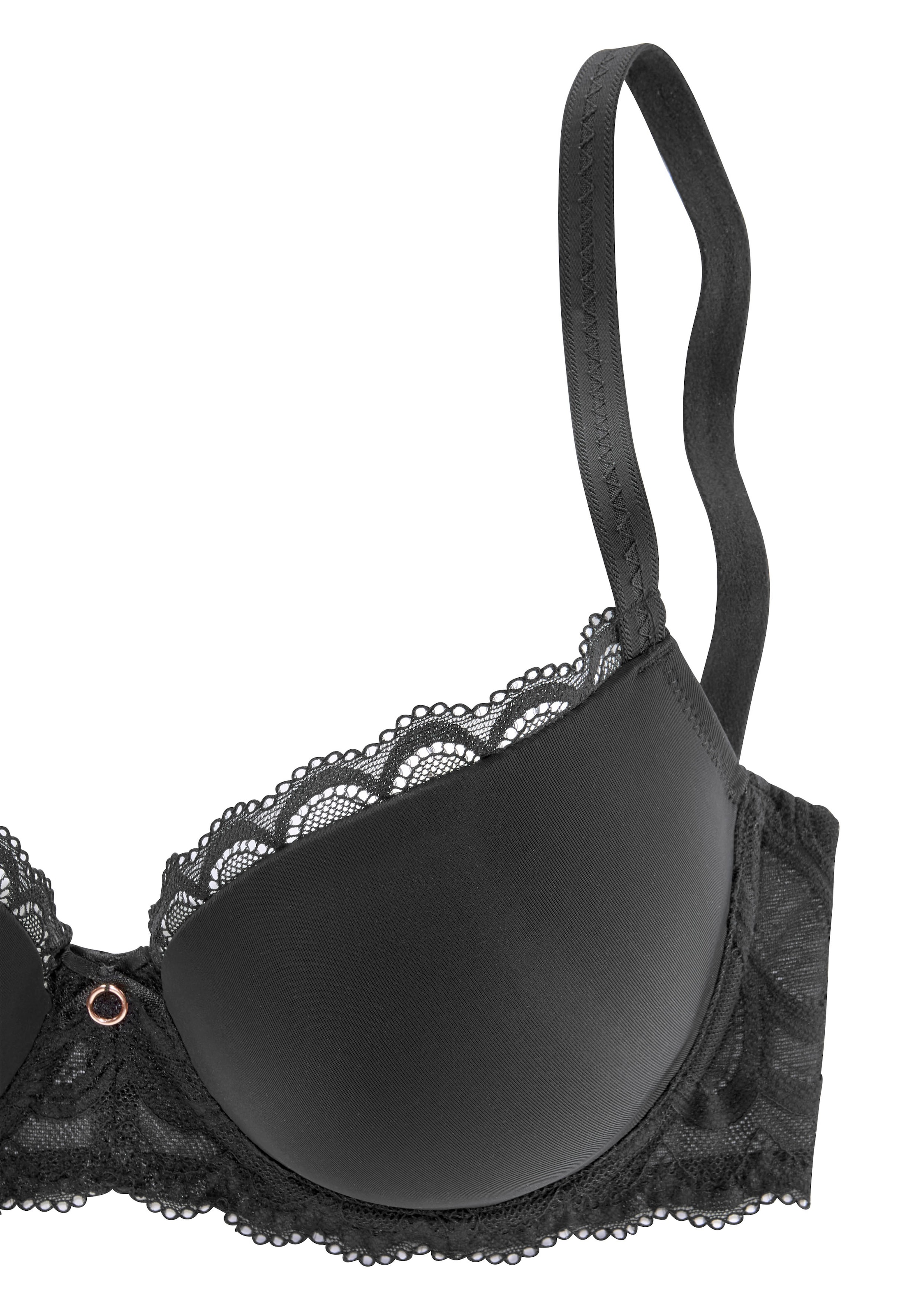 LASCANA T-shirt Bra in Black