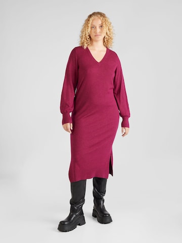 EVOKED Úpletové šaty – červená: přední strana