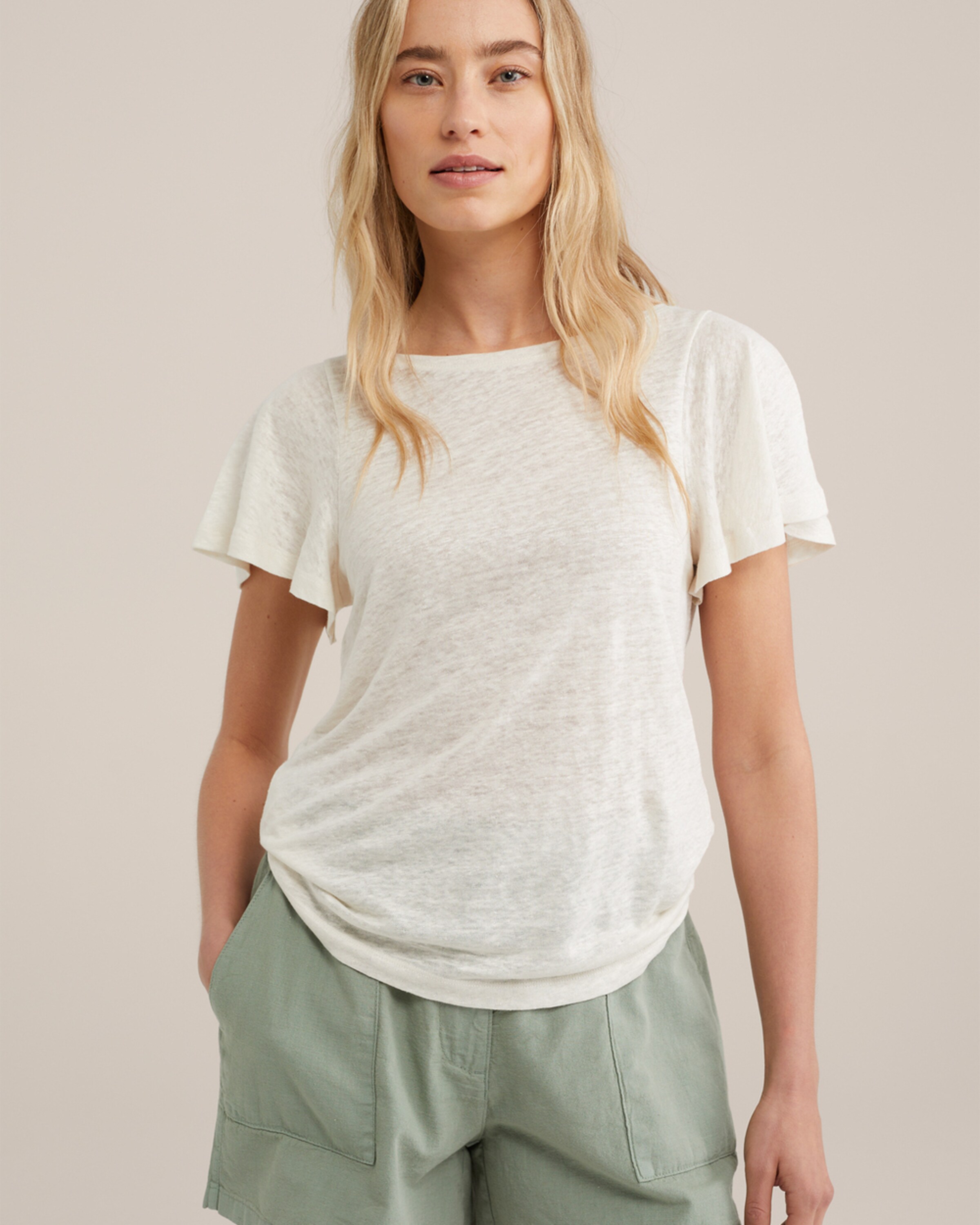 Linnen t shirt dames hotsell