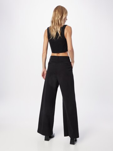 NLY by Nelly Wide leg Pleat-Front Pants in Black