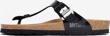 Bayton - Sandalias de dedo 'Mercure' en negro: frente