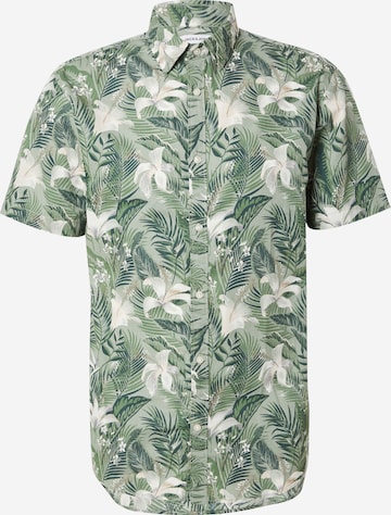 JACK & JONES Button Up Shirt 'JJHawaii' in Green: front